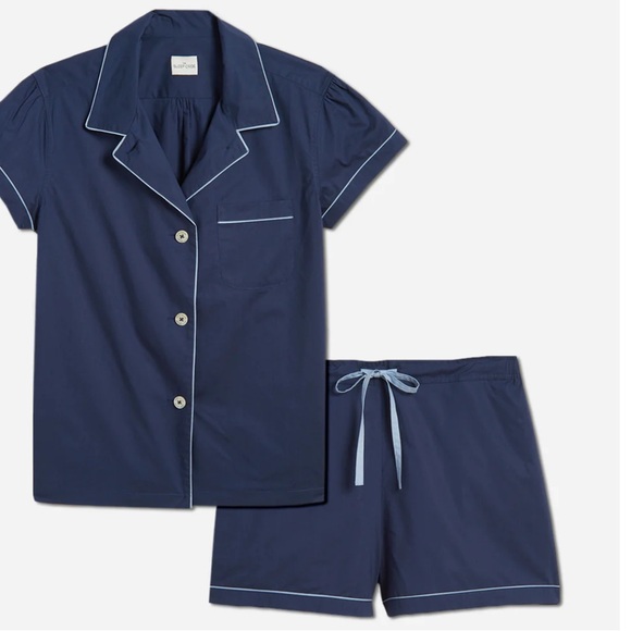 THE SLEEP CODE: SASI ORGANIC COTTON POPLIN SHORT PJ SET - Picture 3 of 7